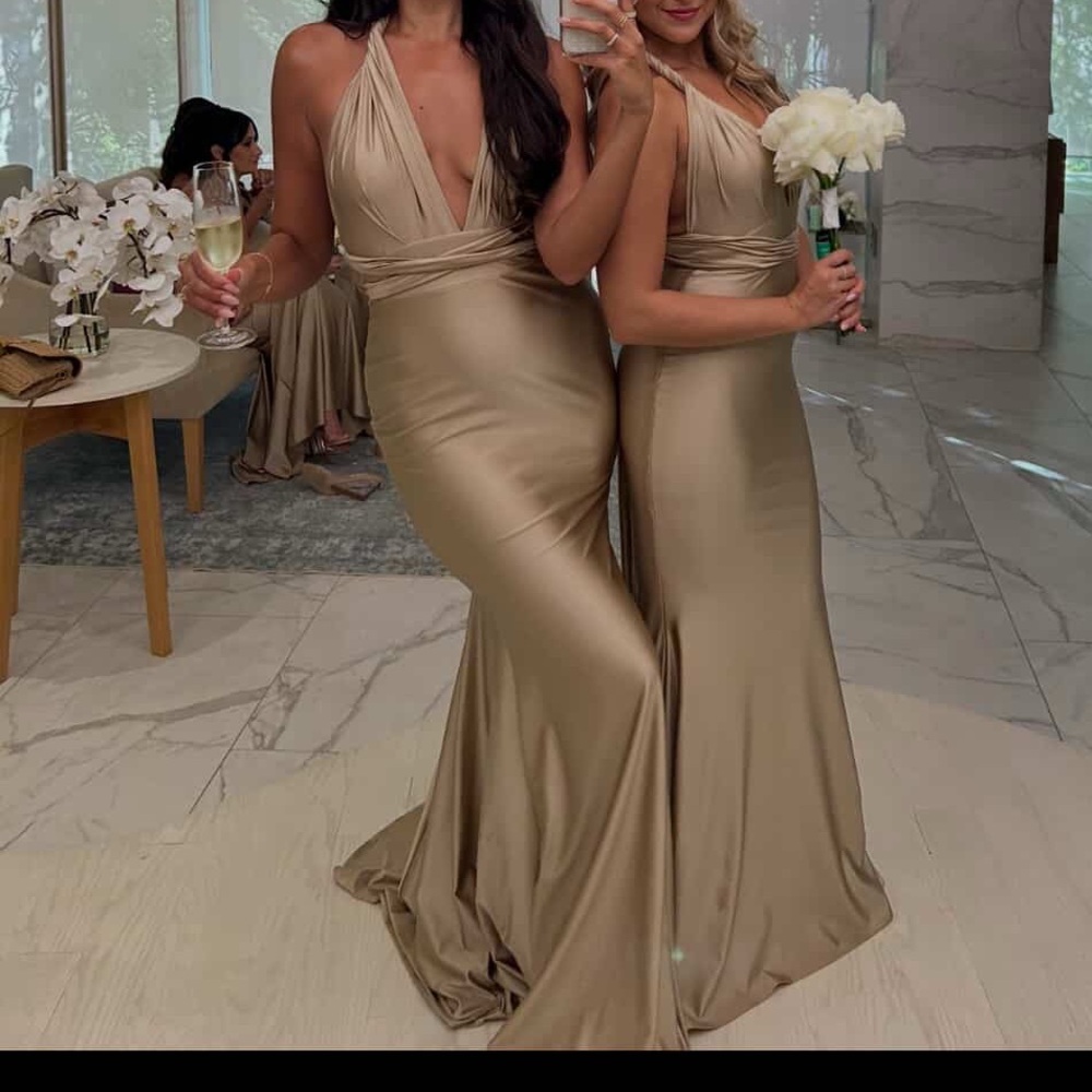 Champagne bridesmaids dress